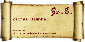 Zsirai Bianka névjegykártya